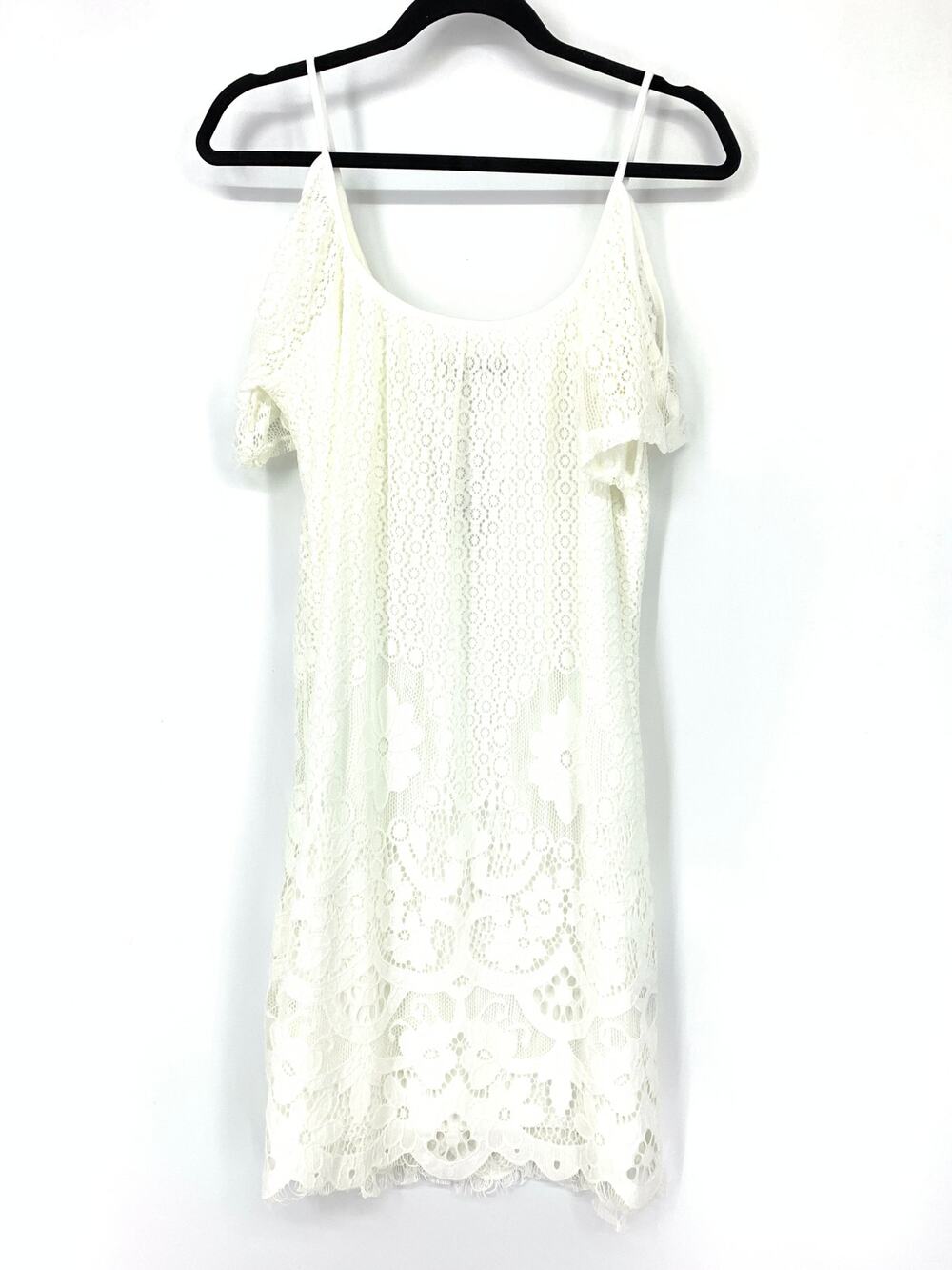 Cure. Women's Size Small Lace Cold Shoulder Mini Dress White NWT